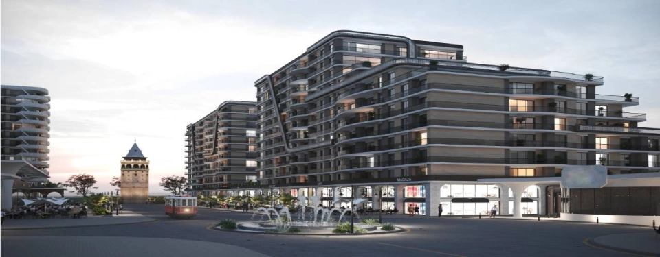 Apartment with concept famous streets of istanbul