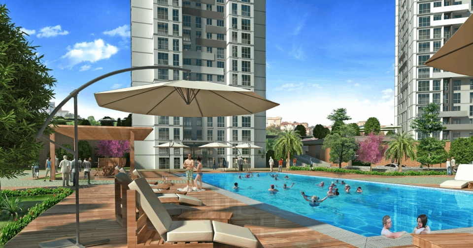 مبنى ذو عمارة حديثة في منطقة بيليك دوزو