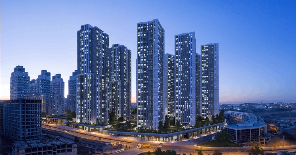 A building with modern architecture in the beylikduzu area