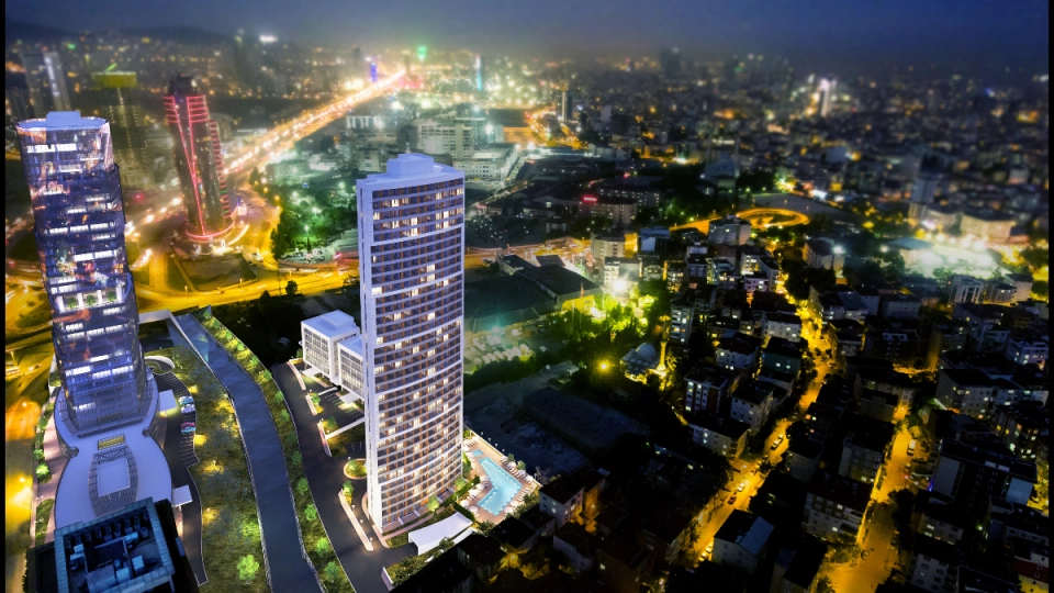 Maltepe'nin modern bölgesinde ofis birimleri
