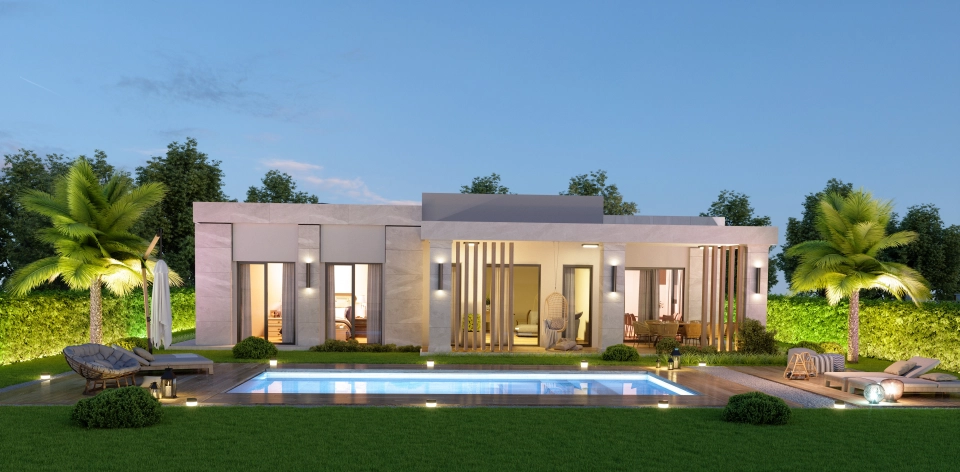 Villas with sea and lake view together