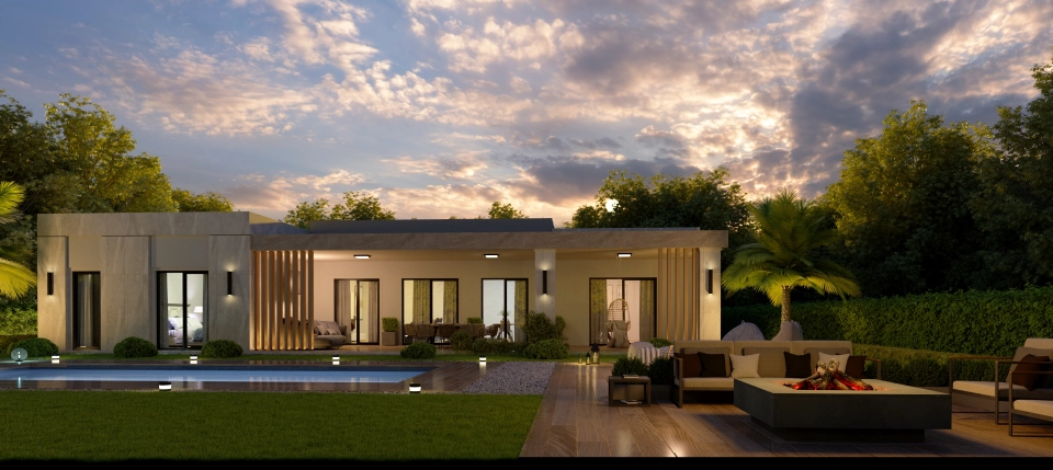 Villas with sea and lake view together