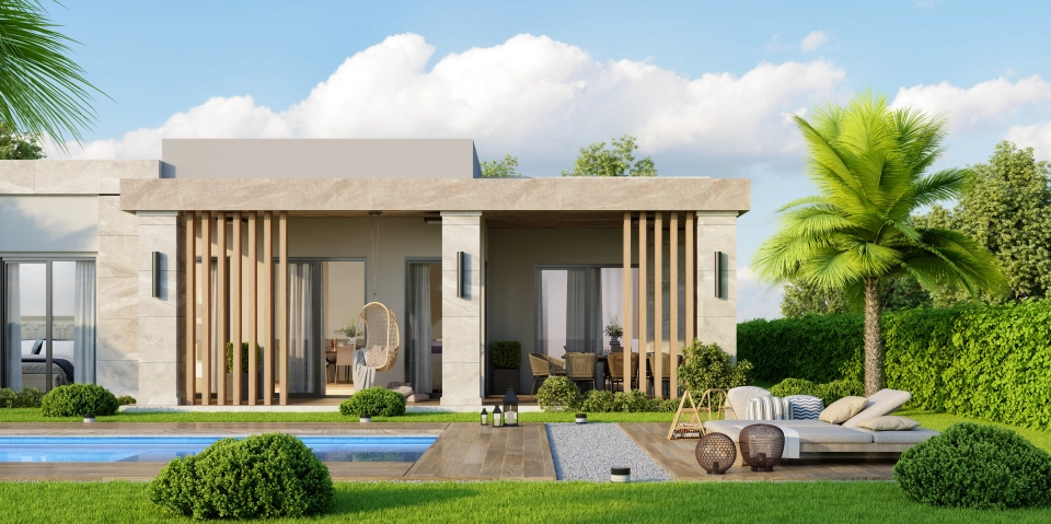 Villas with sea and lake view together