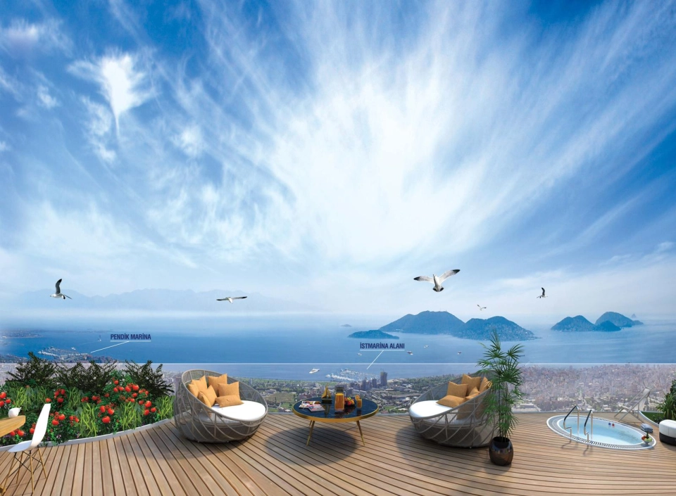 Apartments with sea and sky views suitable for citizenship in Kartal Istanbul