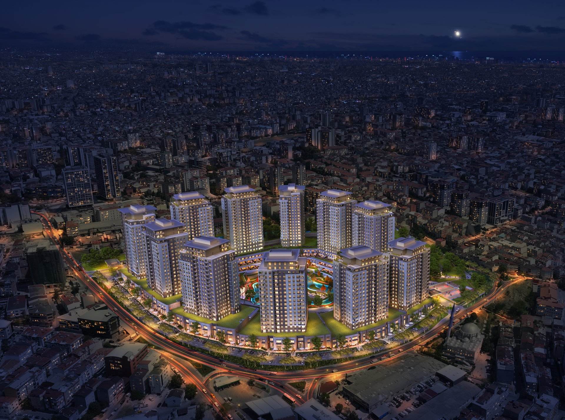 Centre d'Investissement Résidentiel Moderne avec Accès Métro à Güneşli