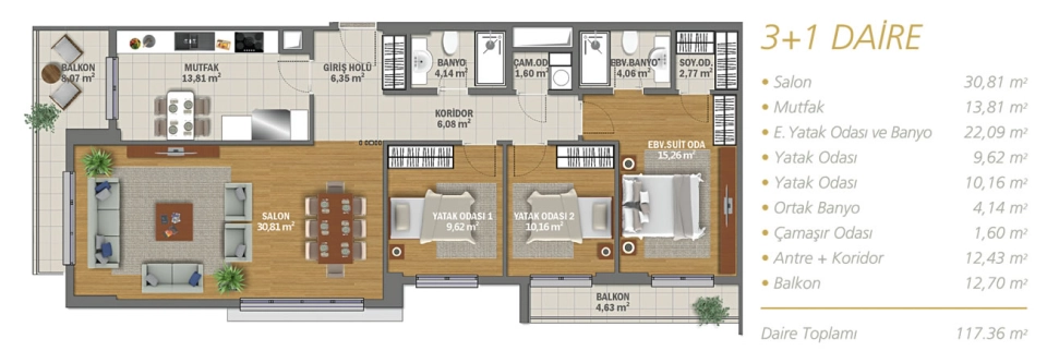2-Bed 125m² Flat in bağcılar — From $253,000 | Domirel — photo 16