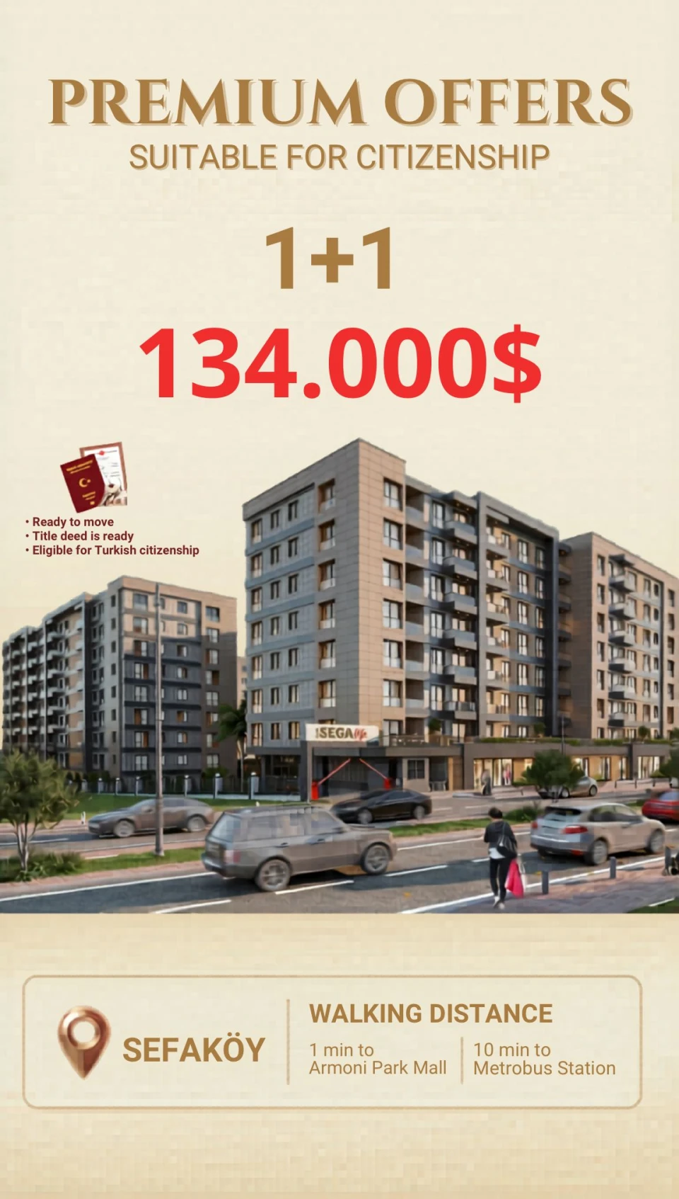 شقة 1+1 75م² · $140,000 | Sega Yapı — photo 25