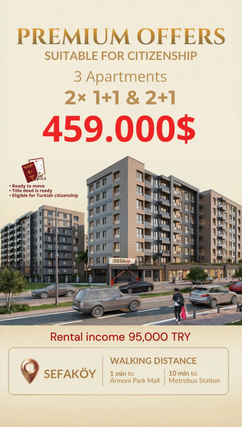 شقة 1+1 75م² · $140,000 | Sega Yapı — photo 26