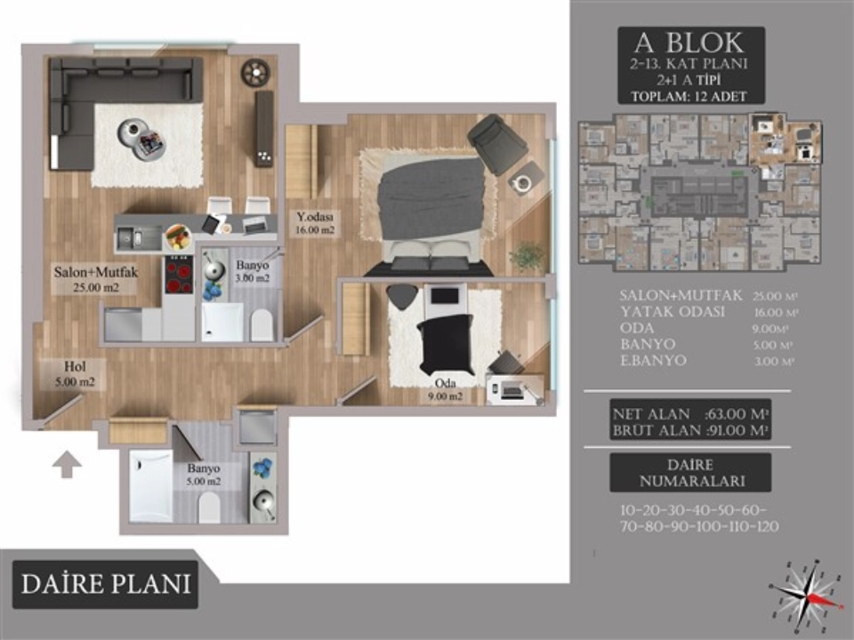 BIZZ TOWER Esenyurt - 2 Bed Apartment | $124,000 — photo 24