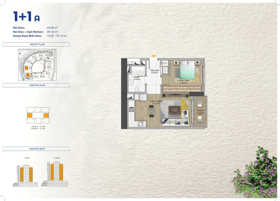 آپارتمان 2+1 · 117م² · $391,800 · Güneşli, Bağcılar, bağcılar for Sale in Istanbul, Turkey | Domirel — photo 17