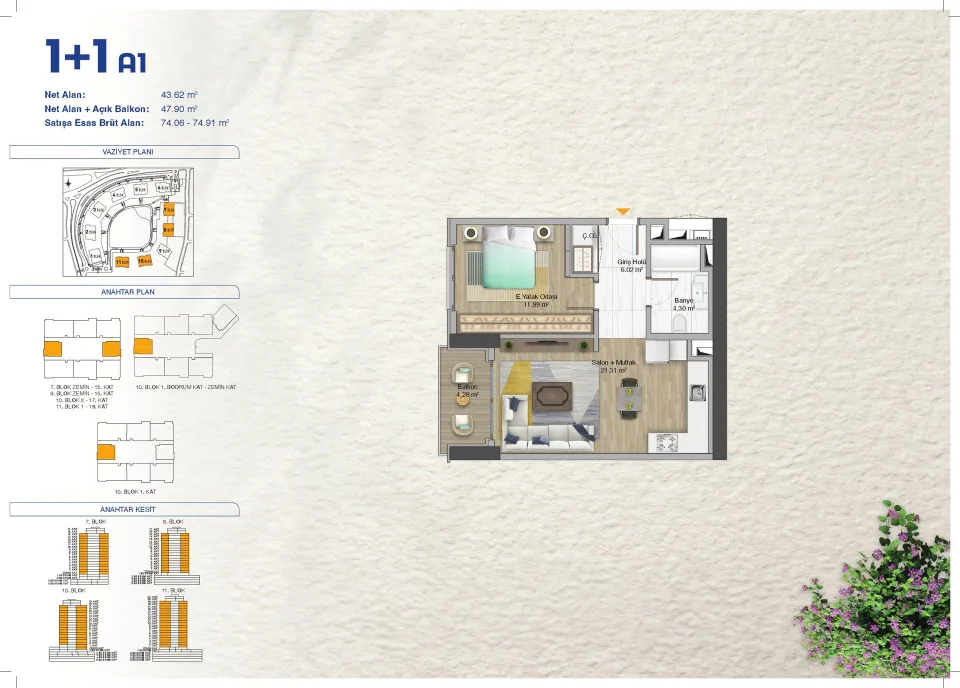 آپارتمان 2+1 · 117م² · $391,800 · Güneşli, Bağcılar, bağcılar for Sale in Istanbul, Turkey | Domirel — photo 19