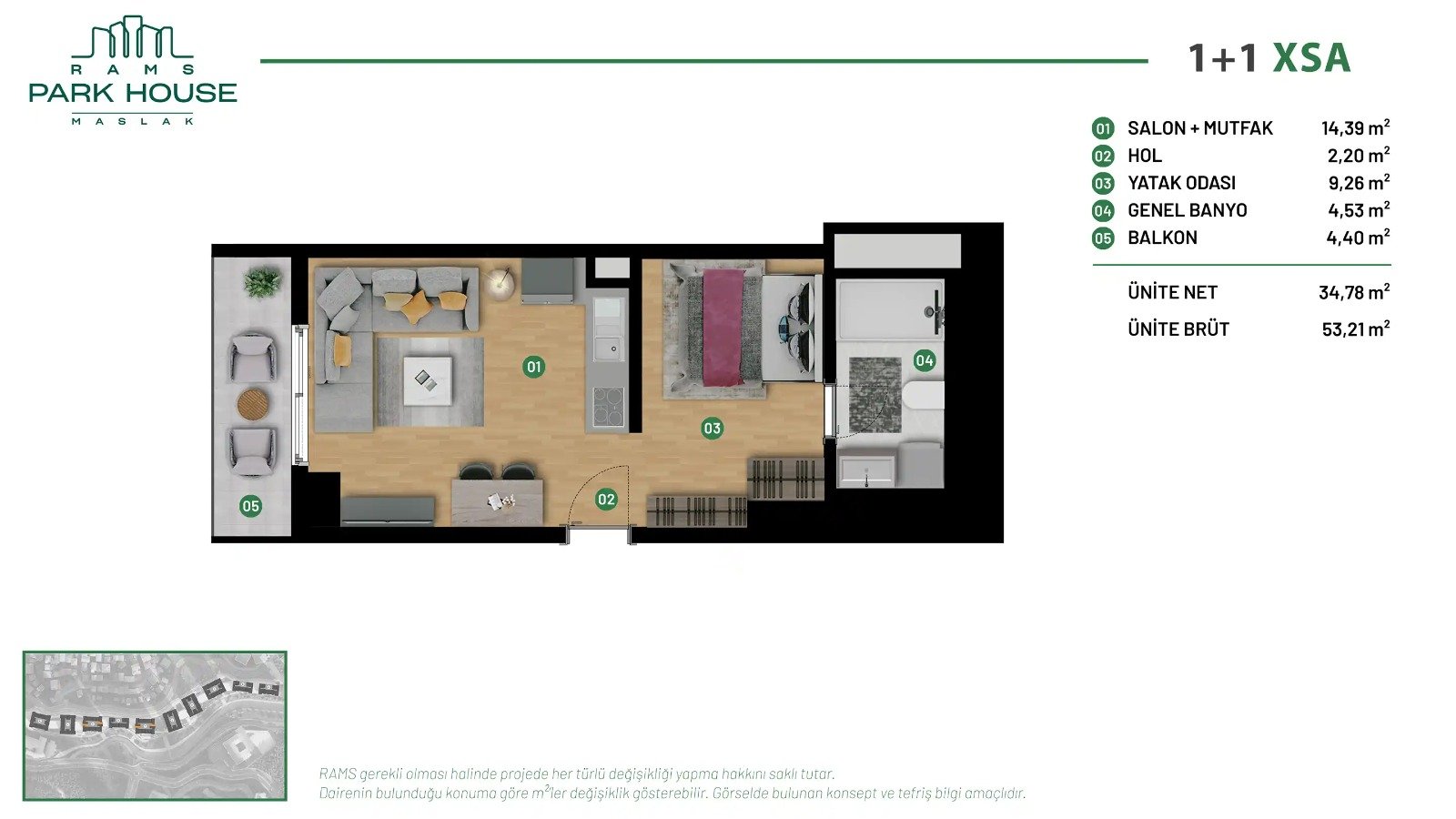 1+1 Apartment · City View · 62m² · $353,962 · Maslak, şişli