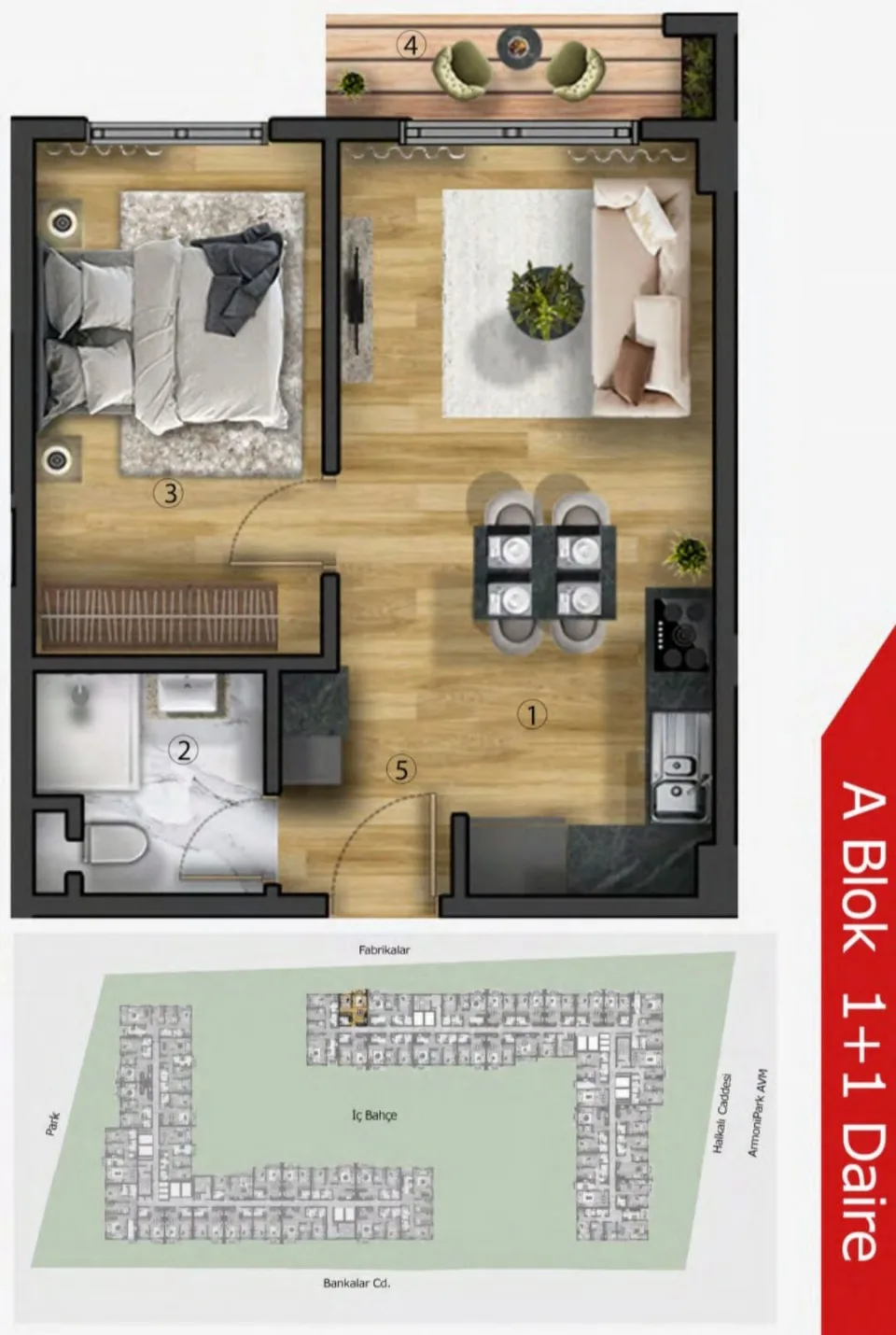 1+1 Apartment 75m² Sefaköy | Domirel — photo 22