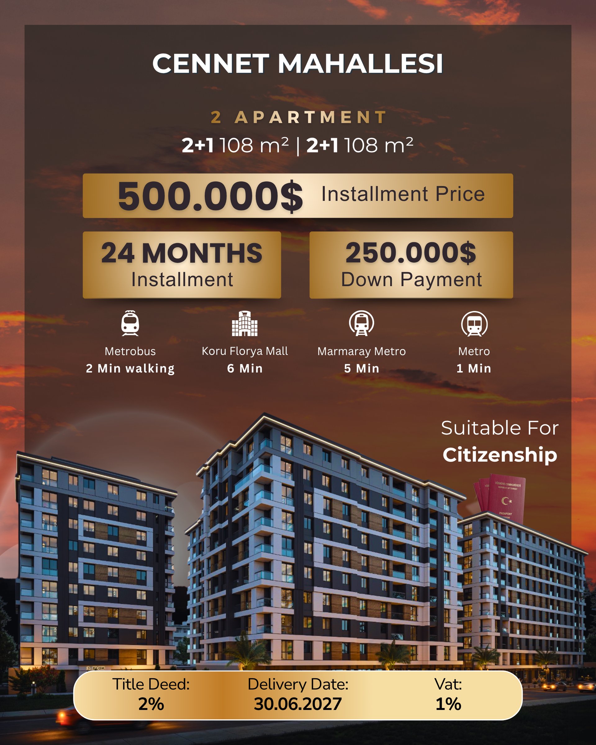 2-Bed 87m² Flat in küçükçekmece — From $256,000 | Domirel — photo 10