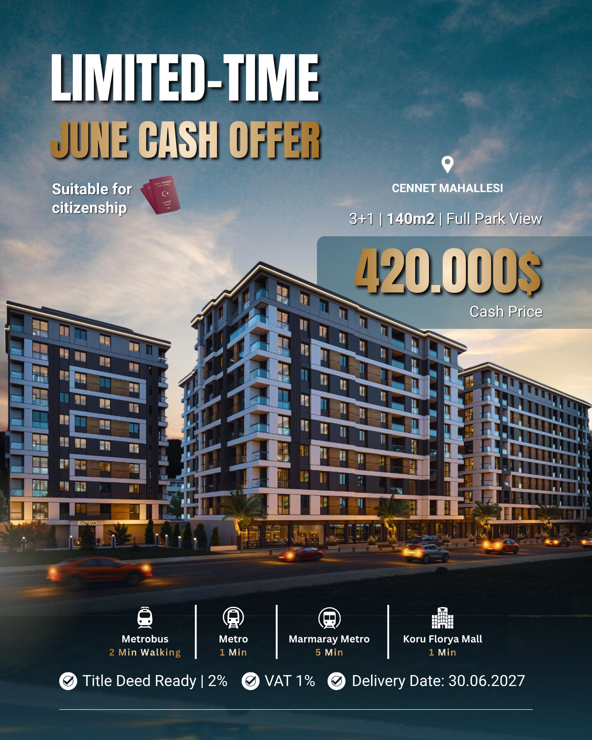 2-Bed 87m² Flat in küçükçekmece — From $256,000 | Domirel — photo 6